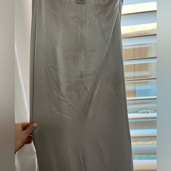 Halston Heritage Deep V Silver Dress - Picture 8 of 11